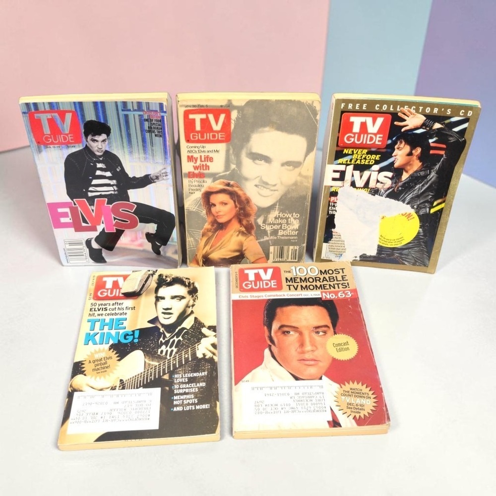 VTG TV Guide Elvis Presley Lot of 5 Magazines Special Editions 1988 2001 2004